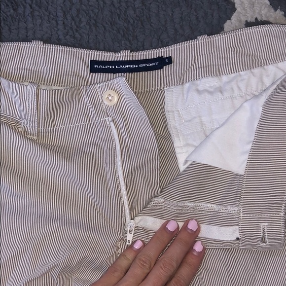 Ralph Lauren sz 6 brown/white 3.25” inseam shorts - Picture 2 of 4